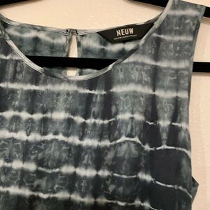 Neuw Blue and White Tie-Dye Sleeveless